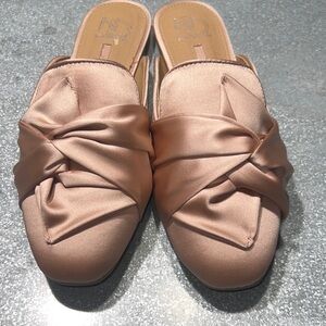 New Directions Satin Knotted Mules - Soft Pink